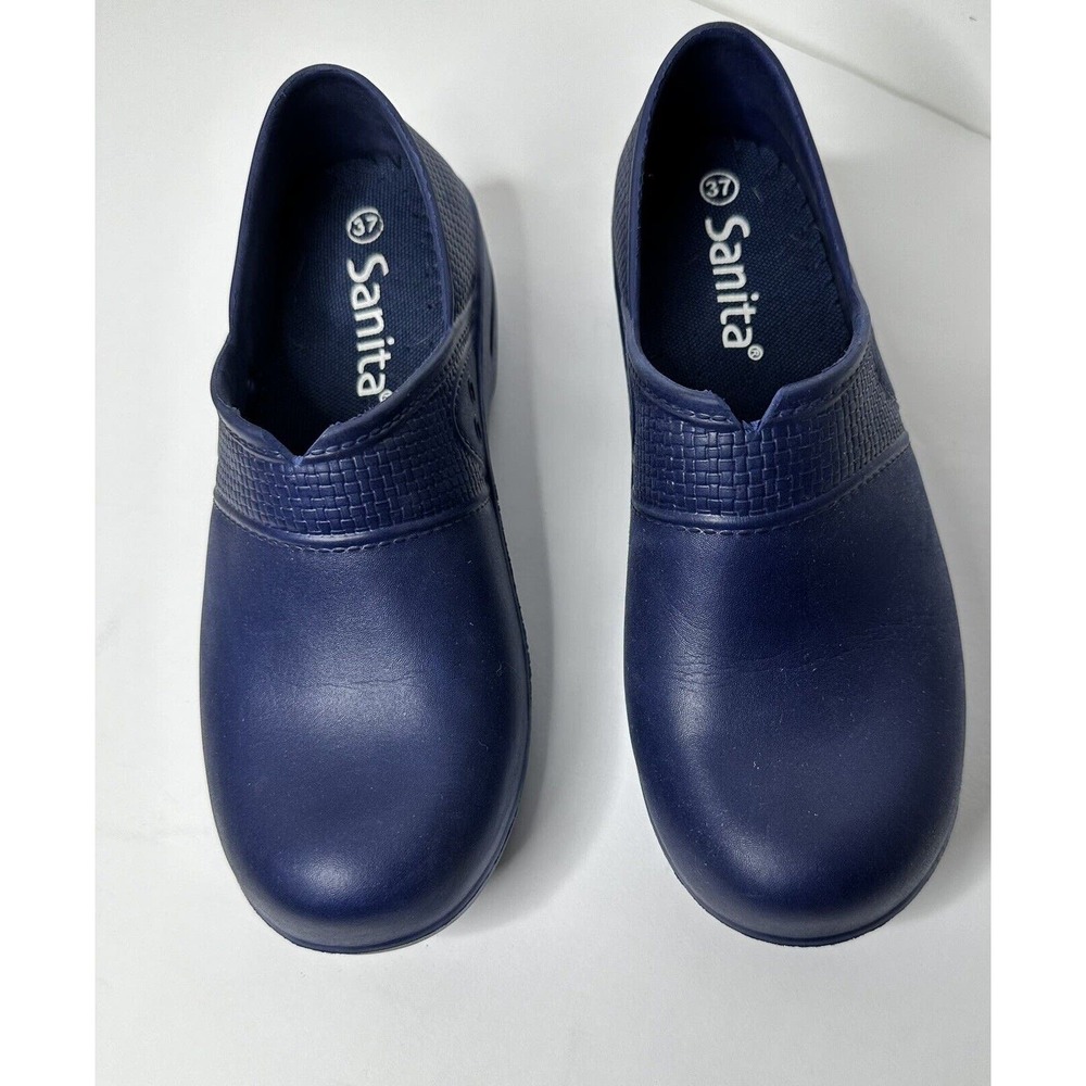 Sanita Aero Super Light Clog EU 37 US 6.5-7 Womens Washable Sip Resistant Blue